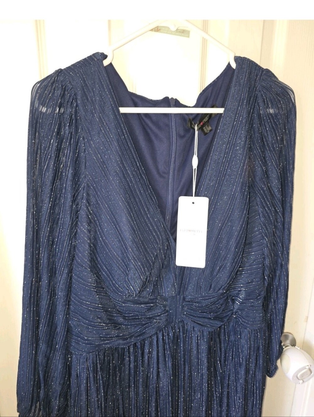 Ever-Pretty Women's Glitter Plus Size 18 Formal Dress Evening Gown Long Sleeves - Picture 6 of 16
